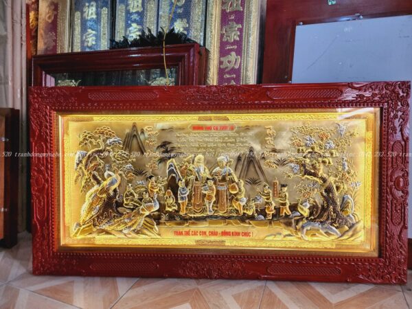 tranh đồng mừng thọ
