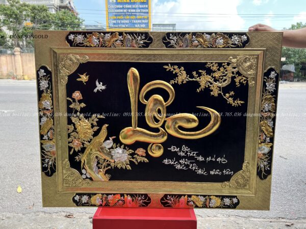 tranh chữ Lộc bằng đồng
