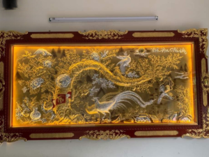 tranh đồng xước nền