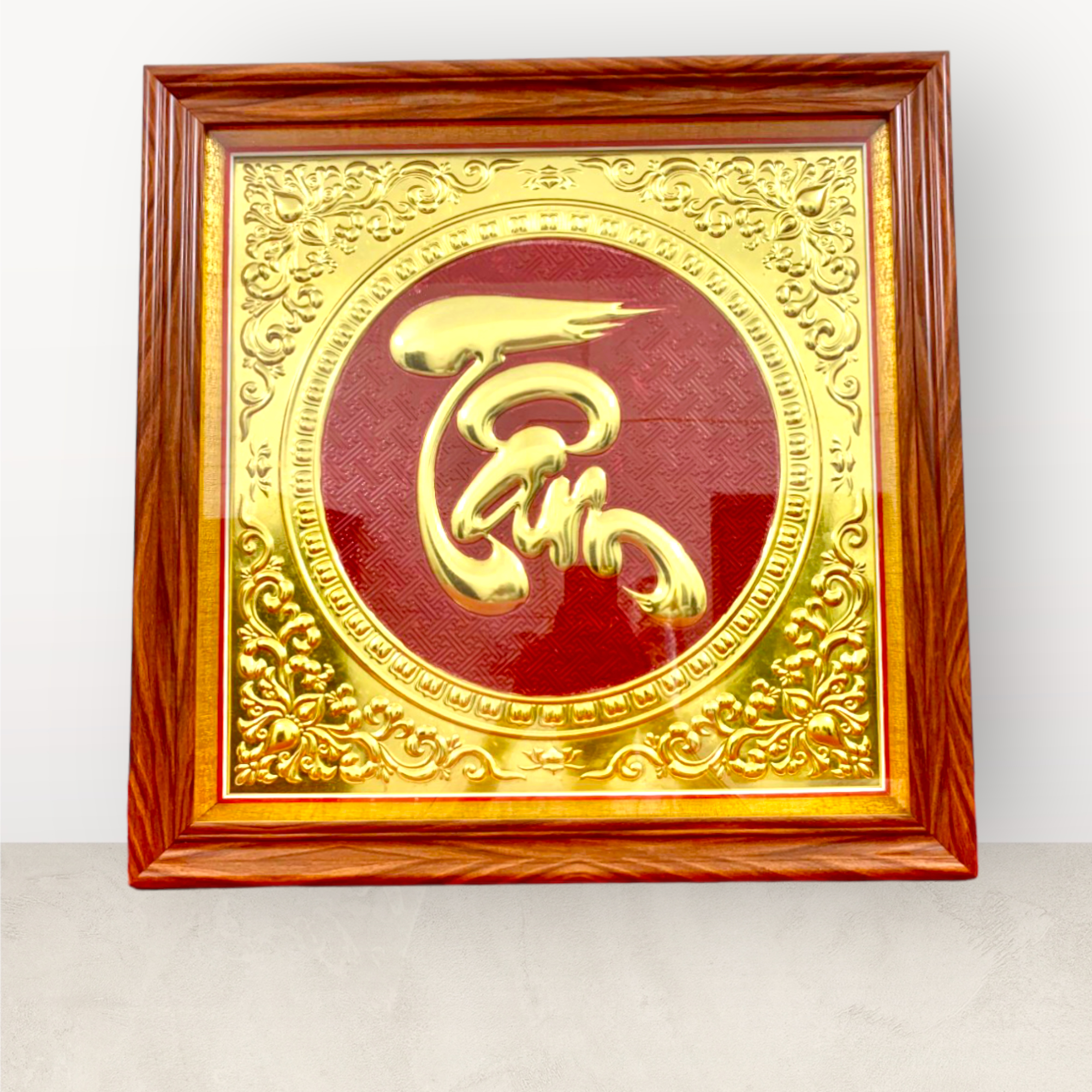 tranh chữ Tâm bằng đồng